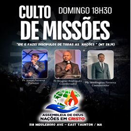 CULTO DE MISSÃO  DOMINGO
